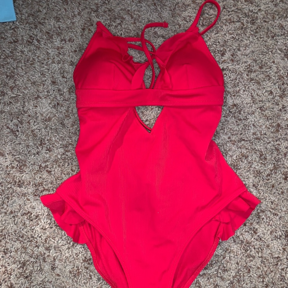 Red once piece swim